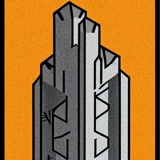 Image similar to isometric view of a wizard tower, lineart, sharp edges, colorized