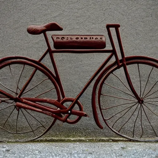 Prompt: a bicycle made of chocolate