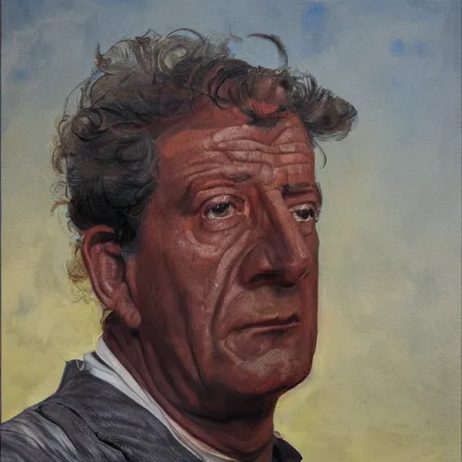 Image similar to portrait of joaquim de almeida, painting by paula rego, high detail, high resolution