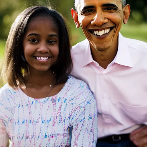 Image similar to A portrait Obama teams up with a teenage Obama, perfect faces, 50 mm, award winning photography