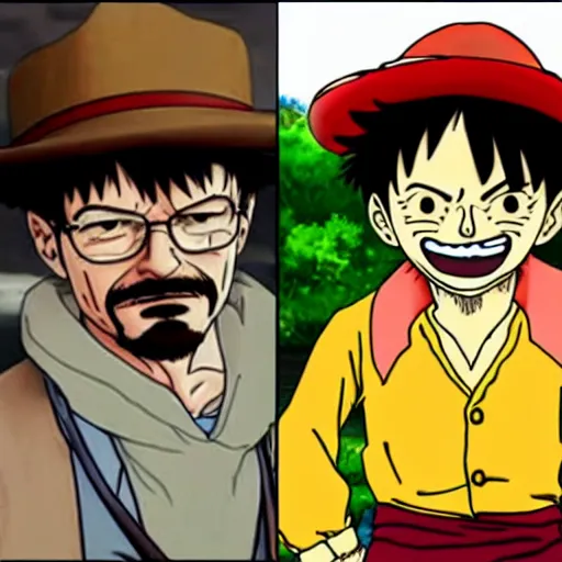 Image similar to walter white as luffy