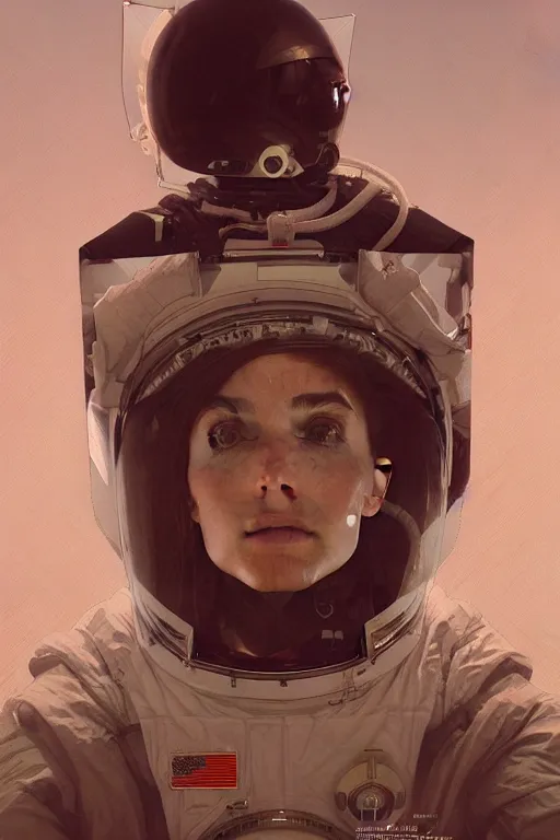 Image similar to A full portrait of a 2001 Space Odyssey Astronaut, intricate, elegant, highly detailed, digital painting, artstation, concept art, smooth, sharp focus, illustration, art by Krenz Cushart and Artem Demura and alphonse mucha