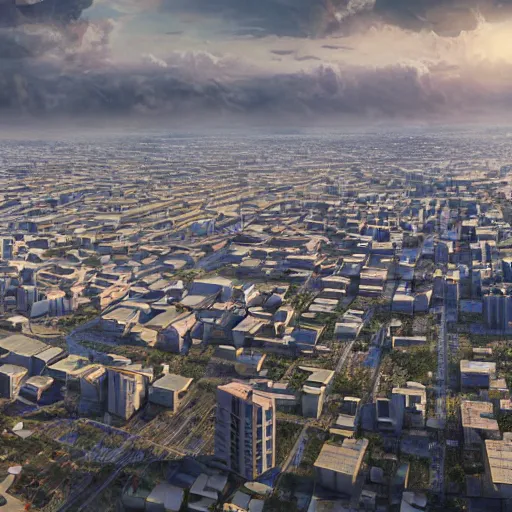 Prompt: A beautiful hyper-realistic detailed matte painting of city of Kinshasa, dramatic lighting, dynamic lighting, cinematic lighting, lit by morning light, by Raphael Lacoste and John Howe and Andreas Rocha, unreal engine, featured on artstation, ultrawide angle, f8, polarizer filter