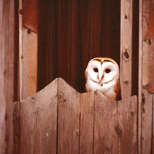 Image similar to noctilux, barn owl, cinestill,