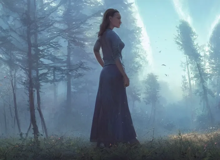 Image similar to highly detailed vanishing - point of natalie portman, in gta v, stephen bliss, unreal engine, fantasy art by greg rutkowski, loish, rhads, ferdinand knab, makoto shinkai and lois van baarle, ilya kuvshinov, rossdraws, tom bagshaw, global illumination, radiant light, detailed and intricate environment