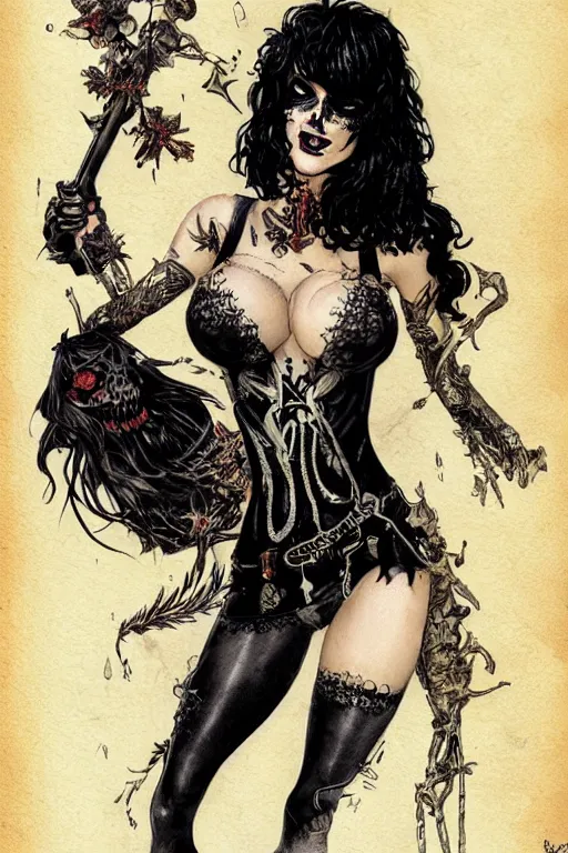 Prompt: pinup of death from sandman, by jean - baptiste monge