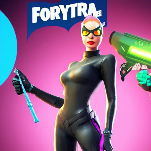 Image similar to Catwoman as a fortnite character