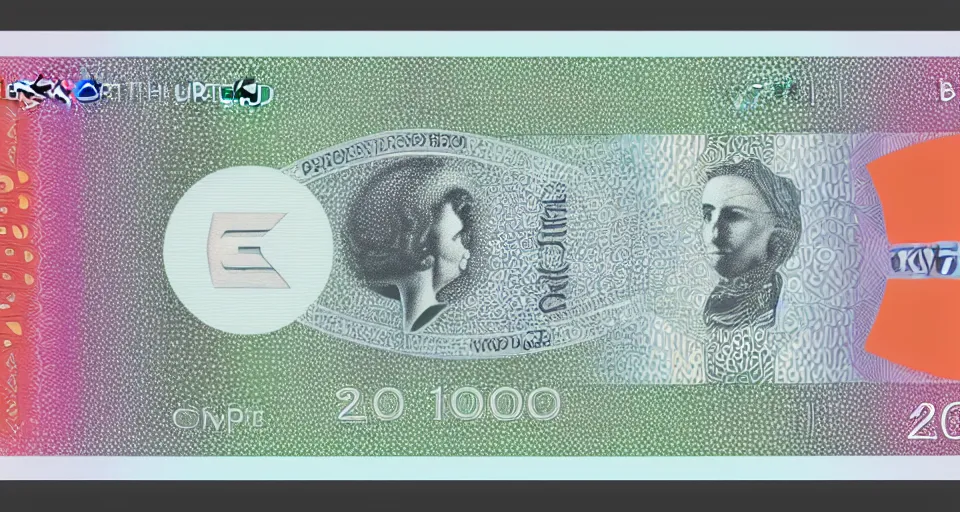 Image similar to concept design of british £ 5 0 note for the year 2 0 3 3