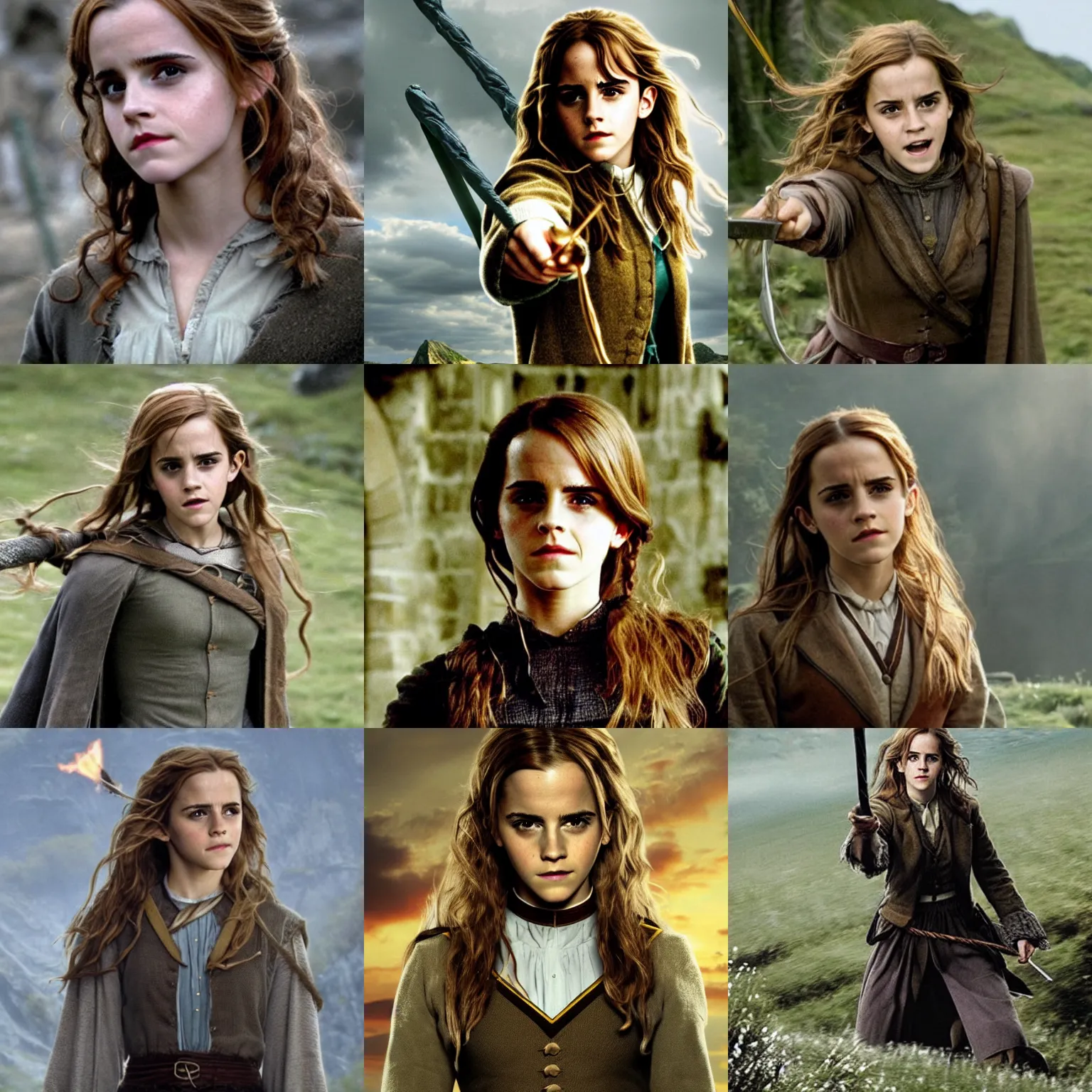 Prompt: emma watson as hermione granger in lord of the rings