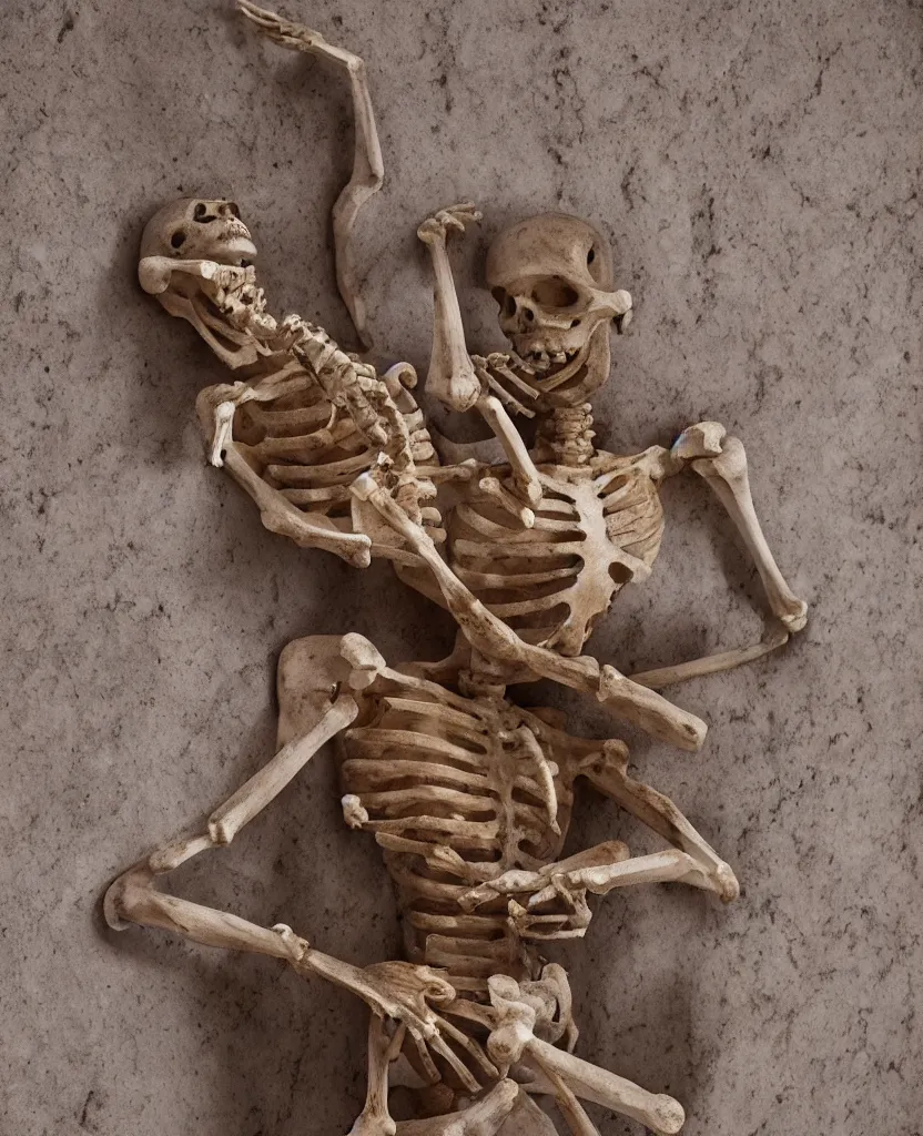 Prompt: skeleton made of marble in a praying motion, golden details, by antonio canovoa, dark background, red moon, extremely detailed, sharpness, 8 k
