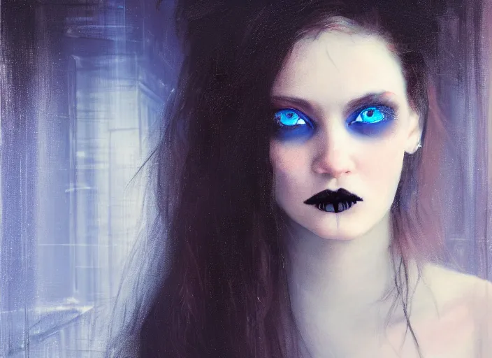 detailed portrait of a goth punk girl with blue eyes | Stable Diffusion ...