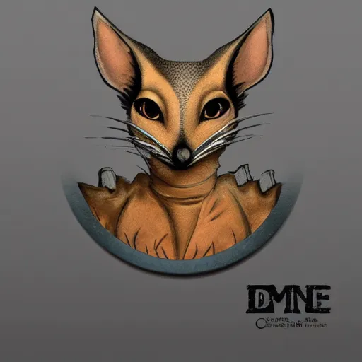 Prompt: circular logo of a stylized muad'dib jerboa from dune