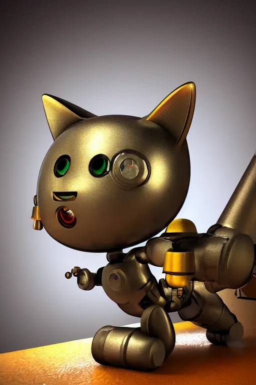 Prompt: a cute cat robot, painted by wally wood and matt jefferies, trending on artstation, steam punk, bright macro view pixar, award - winning, blueprint, chillwave, realism