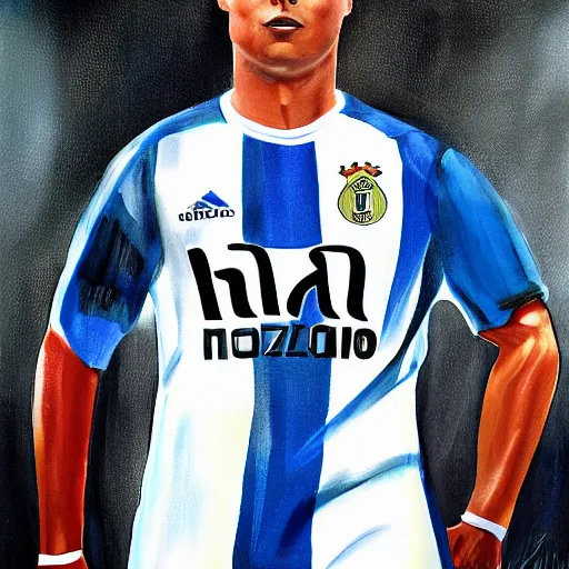 Image similar to ronaldo nazario portrait by mark mann