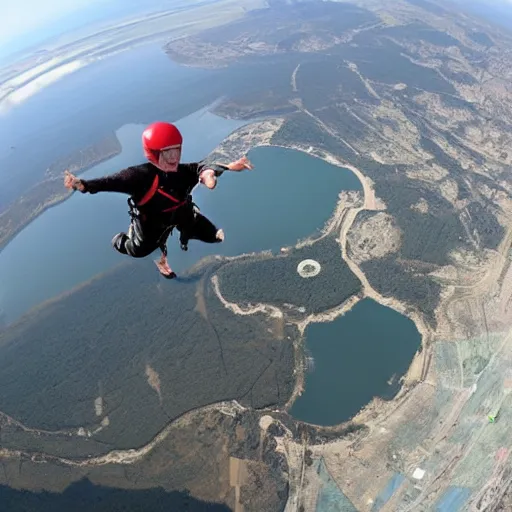 Image similar to base jump in zero gravity