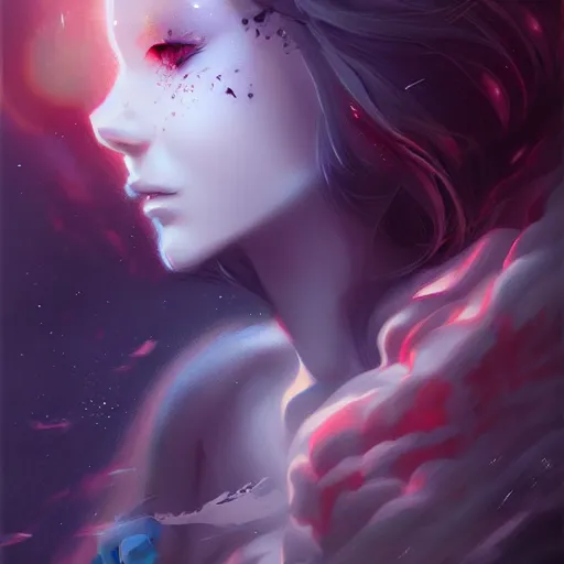Prompt: I live between heaven and hell by Ross Tran