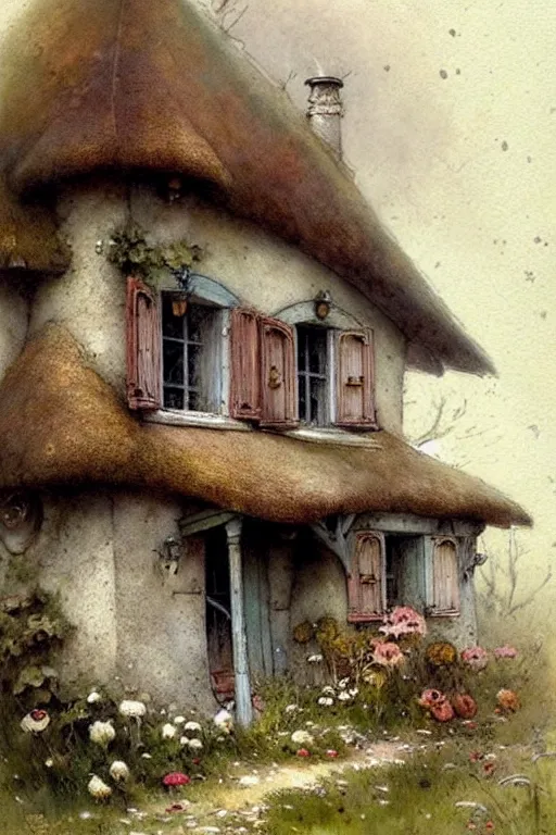 Image similar to (((((1950s fairy tale cottage . muted colors.))))) by Jean-Baptiste Monge !!!!!!!!!!!!!!!!!!!!!!!!!!!