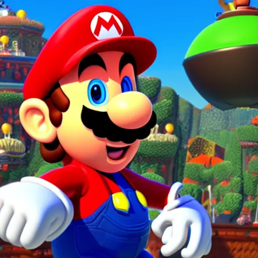 Prompt: portrait of mario from super mario odyssey - 8K with ray tracing