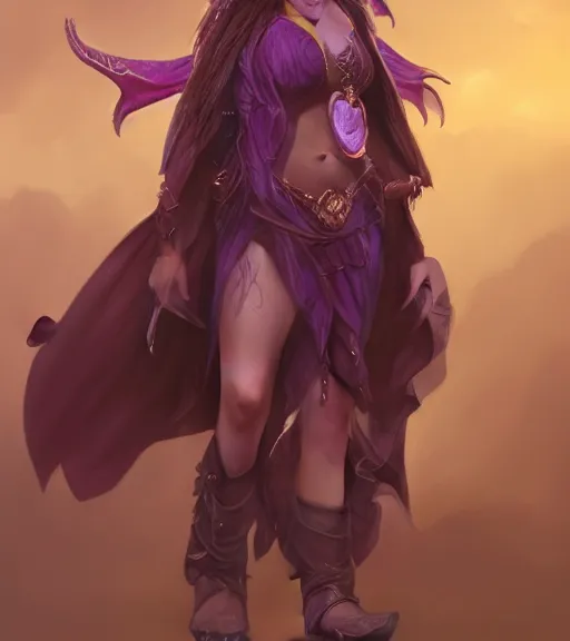 Image similar to Attractive Tiefling Druid, She has light brown skin, dark purple hair, and silver eyes full body, dungeons and dragons portrait, highly detailed, digital painting, artstation, concept art, sharp focus, illustration, art by artgerm and greg rutkowski and alphonse mucha