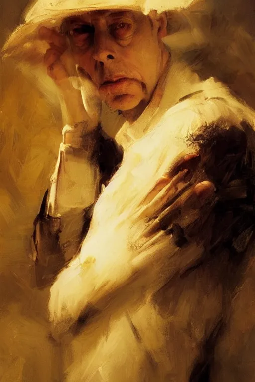 Image similar to beautiful portrait of anthropomorphic loaf of bread steve buscemi, art by anders zorn, wonderful masterpiece by greg rutkowski, beautiful cinematic light, american romanticism thomas lawrence, greg rutkowski