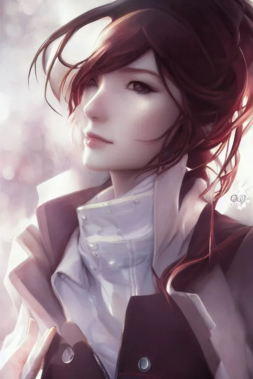 Prompt: highly detailed portrait of makise kurisu from steins gate, labcoat, fantasy art by artgerm, tom bagshaw, charlie bowater, detailed and intricate environment, trending on artstation