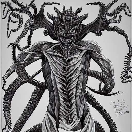 Image similar to an anatomy study of a Demogorgon