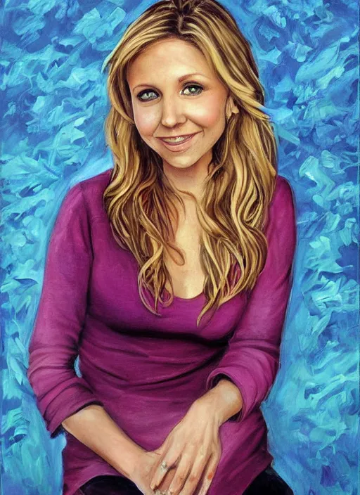 Image similar to beautiful art of Sarah Chalke, by David LaChapell