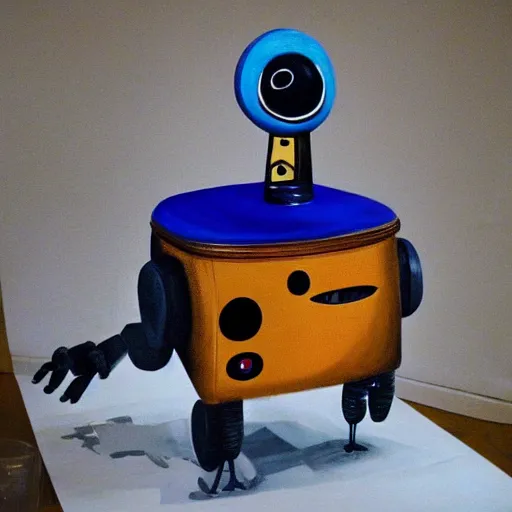 Image similar to adorable robot painted by salvador dali, similar to wall - e