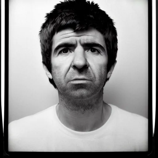 Prompt: Mugshot Portrait of Noel Gallagher, taken in the 1970s, photo taken on a 1970s polaroid camera, grainy, real life, hyperrealistic, ultra realistic, realistic, highly detailed, epic, HD quality, 8k resolution, body and headshot, film still, front facing, front view, headshot and bodyshot, detailed face, very detailed face