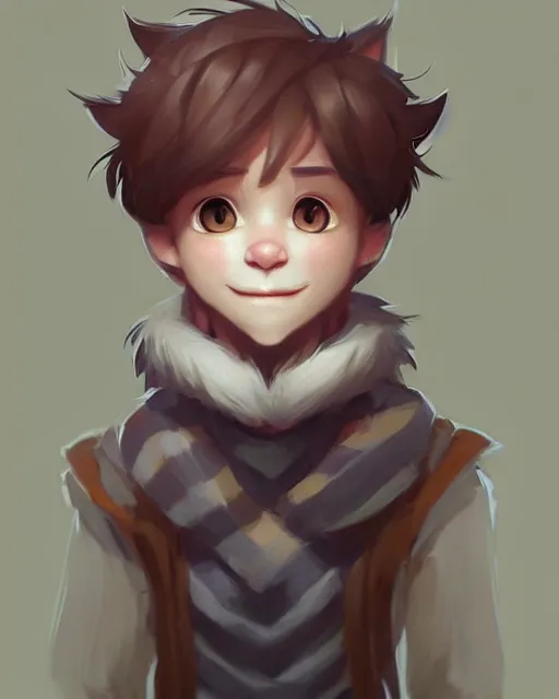 Image similar to character concept art of a cute young male anthropomorphic furry | | cute - fine - face, pretty face, key visual, realistic shaded perfect face, fine details by stanley artgerm lau, wlop, rossdraws, james jean, andrei riabovitchev, marc simonetti, and sakimichan, trending on artstation