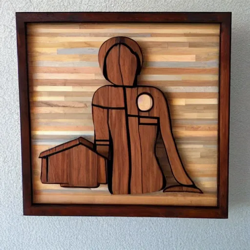 Prompt: a wood masterpiece symbolizing nurses