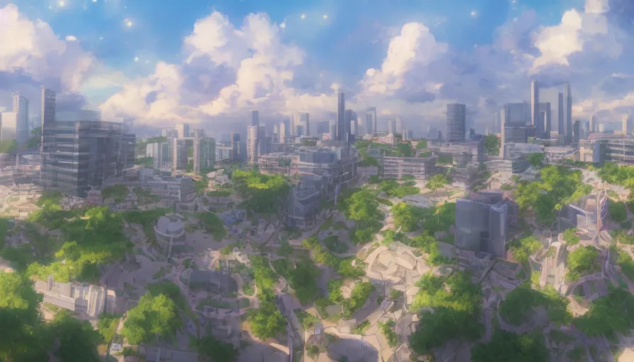 Prompt: bonifacio global city skyscape, serene evening atmosphere, soft lens, soft light, in the style of cgsociety, deviantart, artstation, zbrush, cinema 4 d, studio ghibli, akihiko yoshida, atelier lulua, masamune shirow