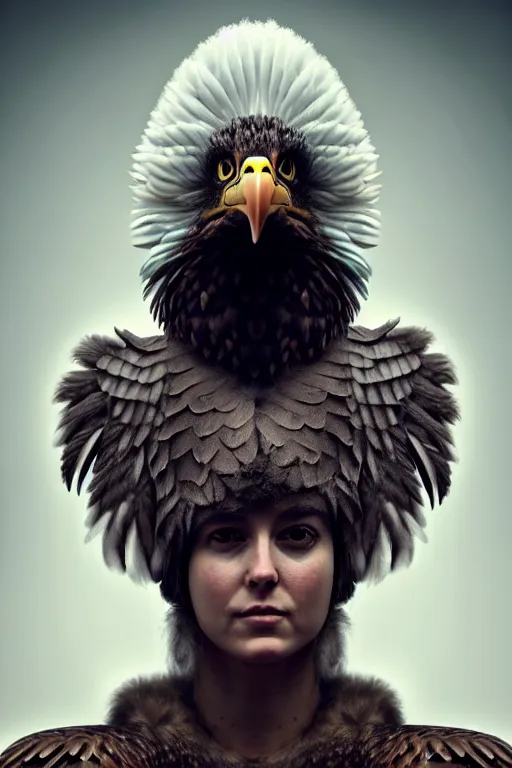 Prompt: epic professional digital art of a human - eagle hybrid animal wearing human air force jumpsuit, humanoid feathered head, eagle beak, publicity heatshot, by lisa roet, sam leach, leesha hannigan, wayne haag, artstation, cgsocietywlop, epic, much wow, much detail