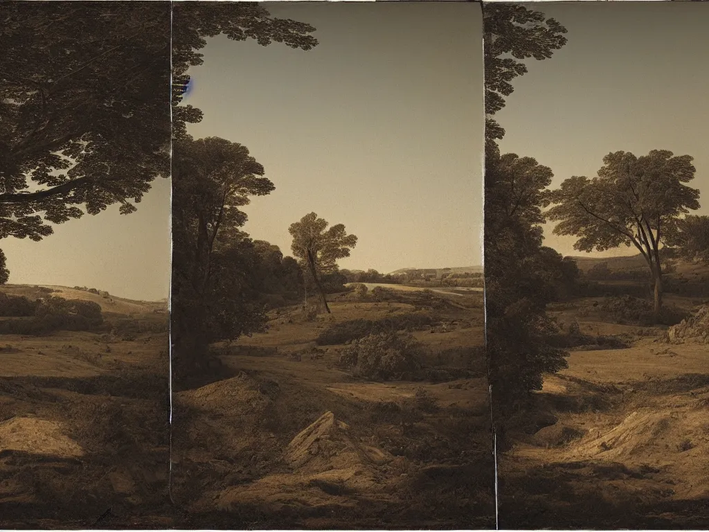 Image similar to landscape stereophotograph by benjamin west kilburn, anaglyph render