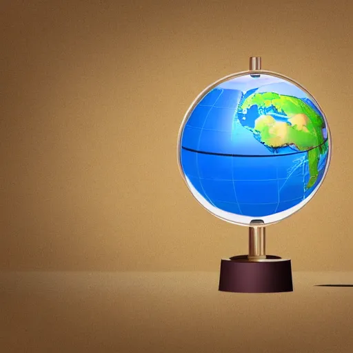 Prompt: a vector globe illustration with famous 3 d touristic landmarks on it, 3 d render, 3 d model, smooth, ray tracing, illustration, in the style of shkret
