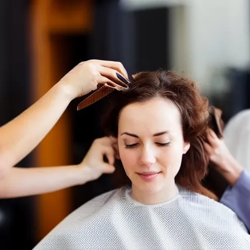 Image similar to woman getting a haircut