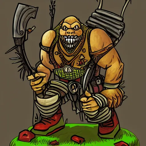 Image similar to an ork, illustration