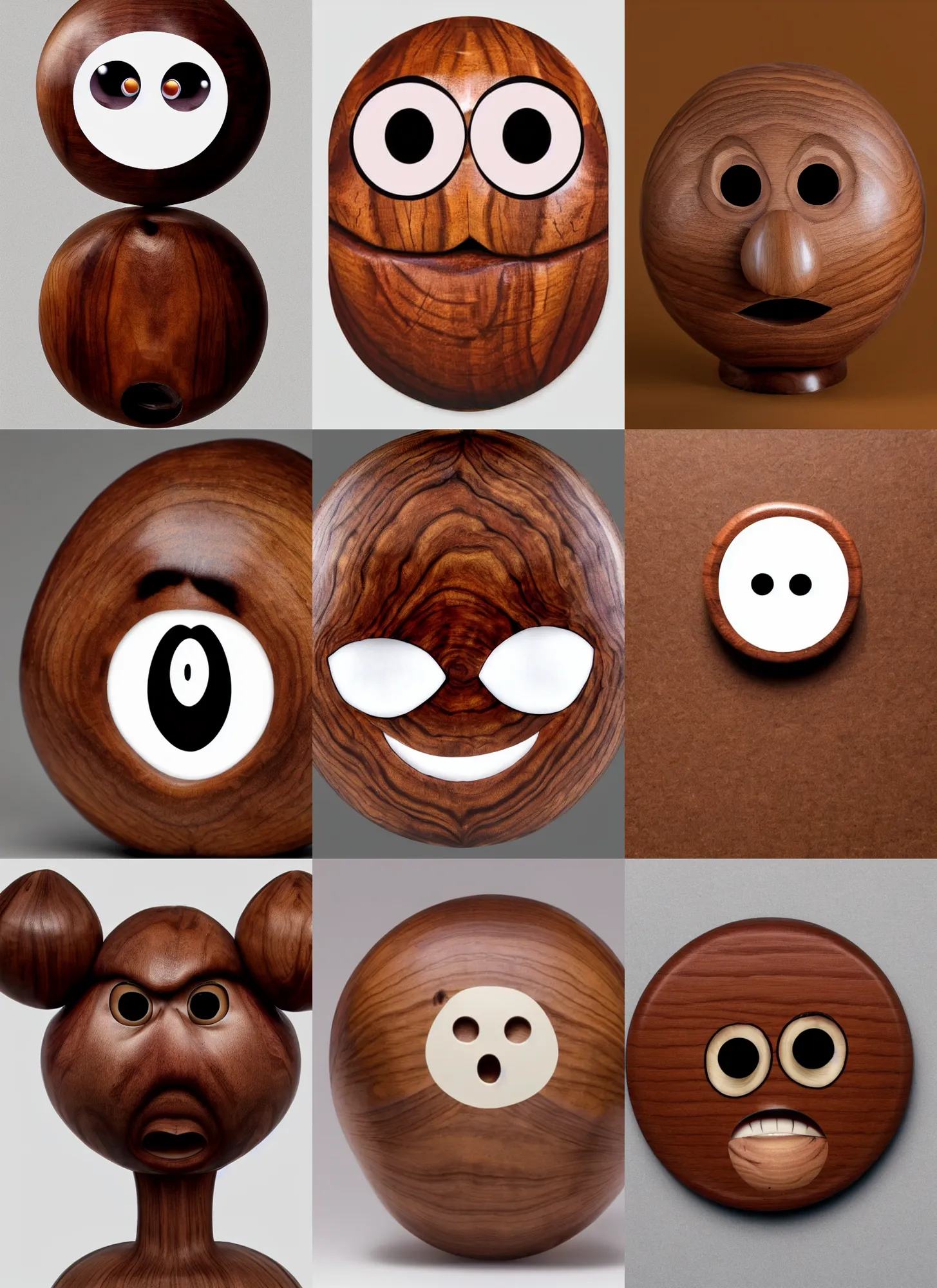 Prompt: a stern round large walnut with two stern eyes and a mouth without a nose, looks with condemnation, white background, sticker