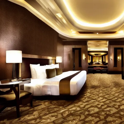 Prompt: inside a luxurious manhattan hotel, 4 k hd wallpaper