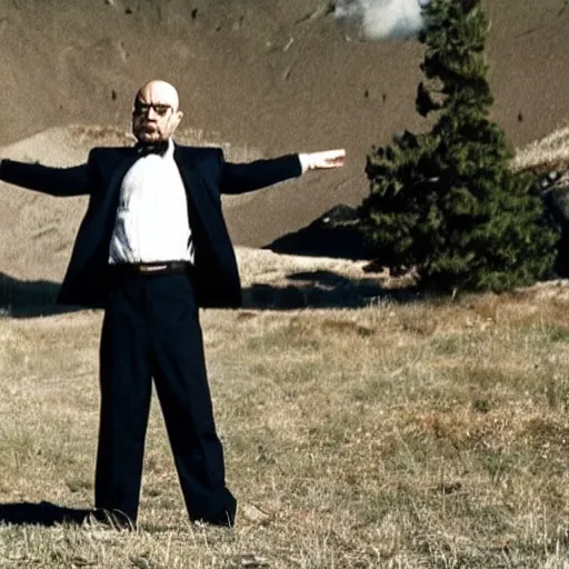 Image similar to walter white doing t pose