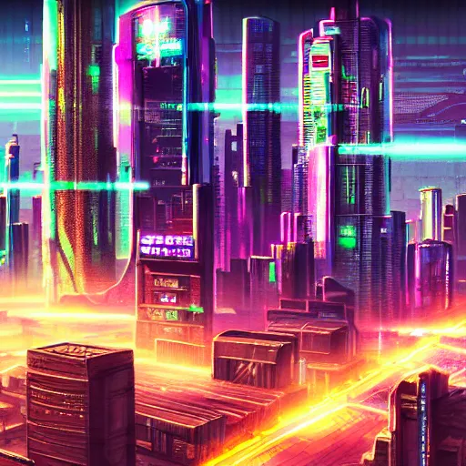 Image similar to cyberpunk city