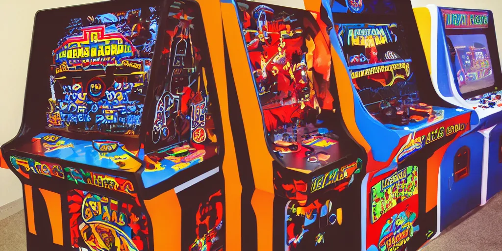 Prompt: a retro arcade game