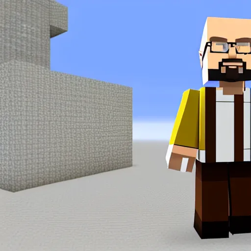 Image similar to walter white in minecraft