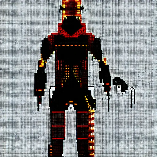 Image similar to cyberpunk character, pixel art, full body