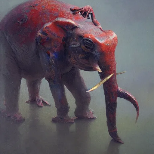 Frog - Elephant Creature, Oil Painting By Ruan Jia | Stable Diffusion ...