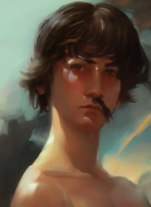 Image similar to close up concept art of an ancient greek, by ilya kuvshinov, by thomas lawrence, by bayard wu