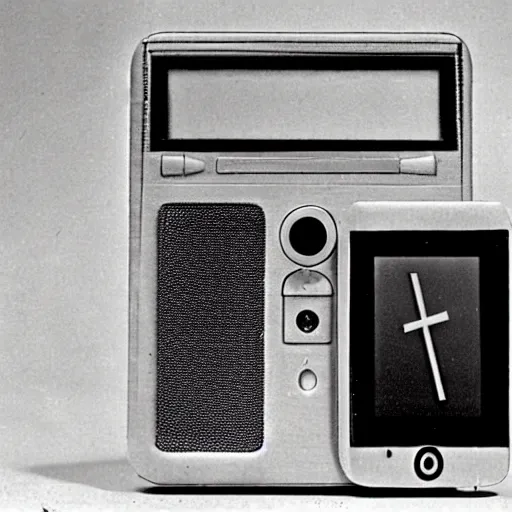 Image similar to a photo of an iPod portable radio, manufactured in the 1930s, 1935