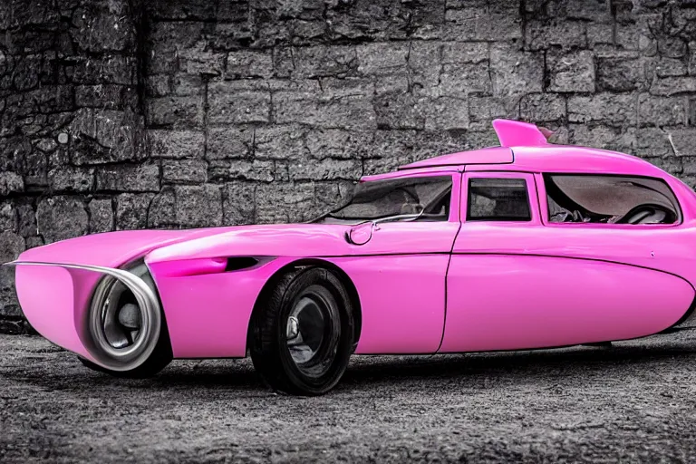 Image similar to Elegant photography of the pink panther car