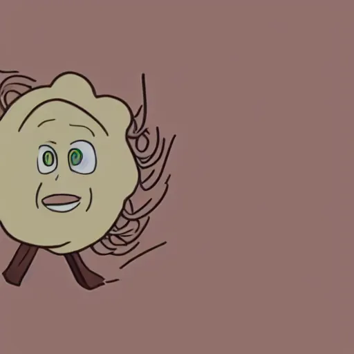 Image similar to a depressed onion cutting itself, in various animation styles