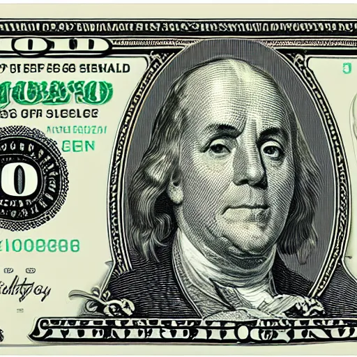 Image similar to crisp 1 0 0 dollar bill